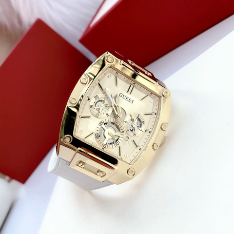 Guess Phoenix |Nam Giới |Vàng Gold |Dây Sillicone Trắng |Máy Pin (Quartz) |Size 43x51mm