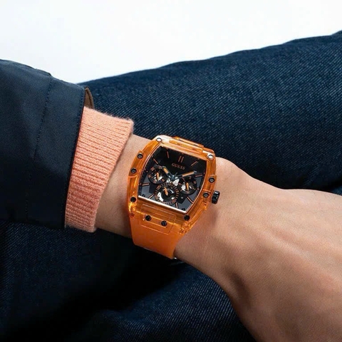 Guess Phoenix |Nam Giới |Chronograph |Dây Sillicone Cam |Máy Pin (Quartz) |Size 43x51mm