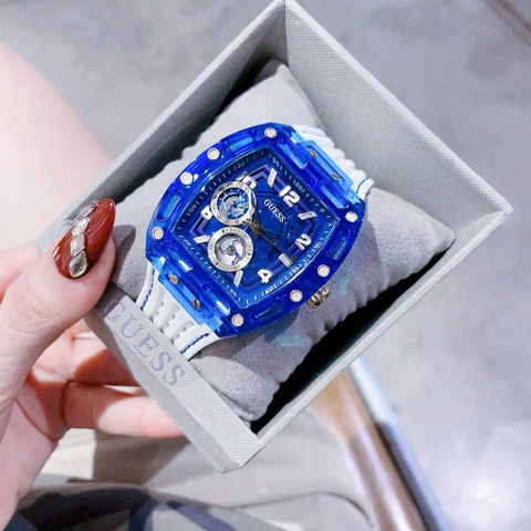 Guess Phoenix |Nam Giới |Chronograph |Xanh Dương |Dây Sillicone Trắng |Máy Pin (Quartz) |Size 43x51mm