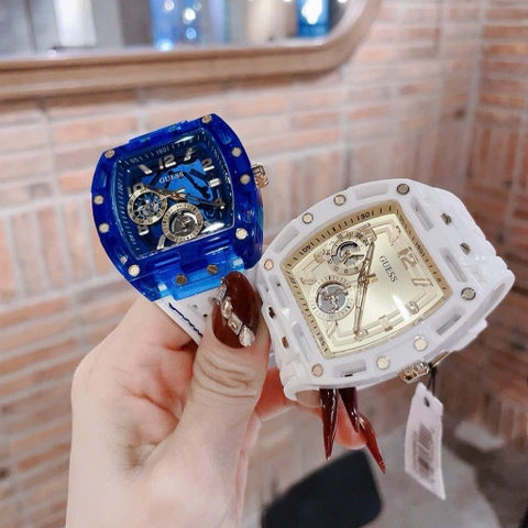 Guess Phoenix |Nam Giới |Chronograph |Xanh Dương |Dây Sillicone Trắng |Máy Pin (Quartz) |Size 43x51mm
