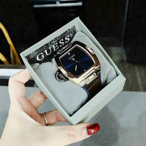 Guess Phoenix |Nam Giới |Mặt Xanh Dương |Dây Cao Su Nâu |Máy Pin (Quartz) |Size 43x51mm