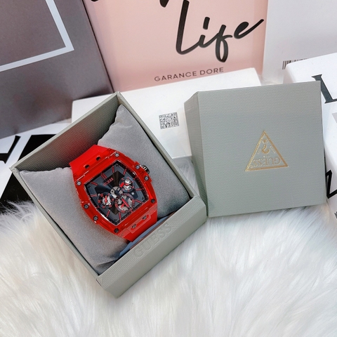 Guess Phoenix |Unisex |Chronograph |Dây Sillicone Đỏ |Máy Pin (Quartz) |Size 43x51mm