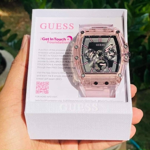 Guess Phoenix |Unisex |Chronograph |Dây Sillicone Hồng |Máy Pin (Quartz) |Size 43x51mm
