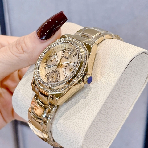 Guess Ritzy Multi-Function |Nữ Giới |Đính Đá |Dây Kim Loại Vàng Gold |Máy Pin (Quartz) |Size 36mm