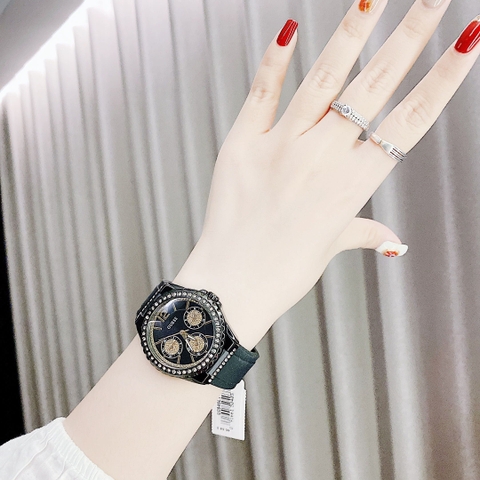Guess Sporty |Nữ Giới |6 Kim |Nạm Đá |Dây Silicone Màu Đen |Máy Pin (Quartz) |Size 38mm