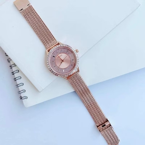 Guess Willow |Nữ Giới |Đính Đá |Dây Lưới Rose Gold |Máy Pin (Quartz) |Size 38mm