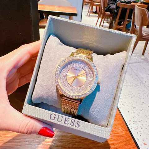 Guess Willow |Nữ Giới |Đính Đá |Dây Lưới Vàng Gold |Máy Pin (Quartz) |Size 38mm