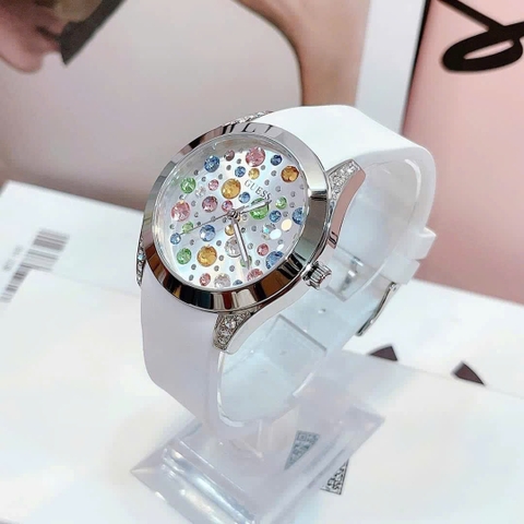 Guess Wonderlust |Nữ Giới |Đính Đá Nhiều Màu |Dây Sillicone Trắng |Máy Pin (Quartz) |Size 38mm