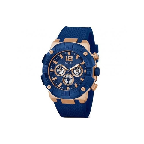 Guess Navigator |Nam Giới |Rose Gold |Dây Sillicone Xanh |Máy Pin (Quartz) |Size 50mm