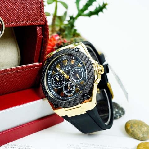 Guess Rigor |Nam Giới |Multifunction |Mặt Đen |Dây Sillicone Đen |Máy Pin (Quartz) |Size 45mm