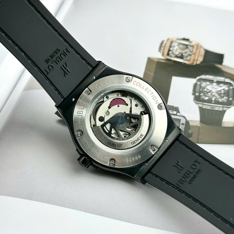 Hublot Classic Fusion |Nam Giới |Full Đen |Dây Da Bọc Cao Su |Máy Cơ (Automatic) |Size 42mm