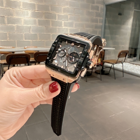 Hublot Square Bang Unico |Nam Giới |Mặt Vuông |Rose Gold |Dây Silicone |Máy Pin (Máy Quartz) |Size 42x42mm