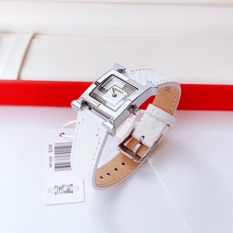 Madocy Tựa Hermes |Nữ Giới |Mặt Vuông Đính Đá |Dây Da Trắng |Máy Pin (Quartz) |Size 32mm