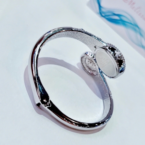 Melissa Đầu Rắn |Nữ Giới |Đính Đá Xanh Ngọc |Lắc Tay Silver |Máy Pin (Quartz) |Size 28mm