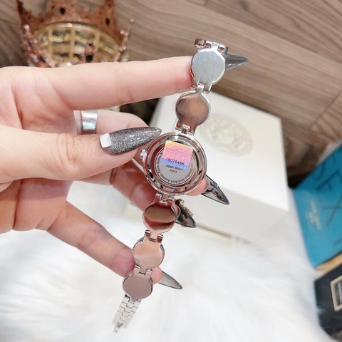 Melissa Mặt Tròn |Nữ Giới |Silver |Lắc Tay Đính Đá Rơi Xanh Dương |Máy Pin (Quartz) |Size 28mm