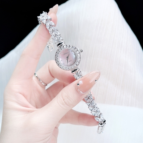 Melissa Mặt Xà Cừ Hồng |Nữ Giới |Silver |Lắc Tay Đính Pha Lê |Máy Pin (Quartz) |Size 26mm