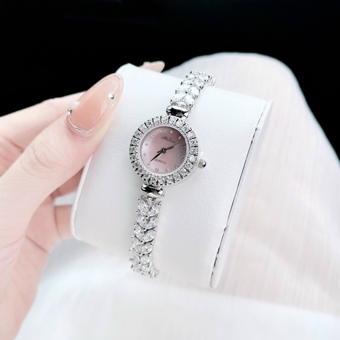 Melissa Mặt Xà Cừ Hồng |Nữ Giới |Silver |Lắc Tay Đính Pha Lê |Máy Pin (Quartz) |Size 26mm