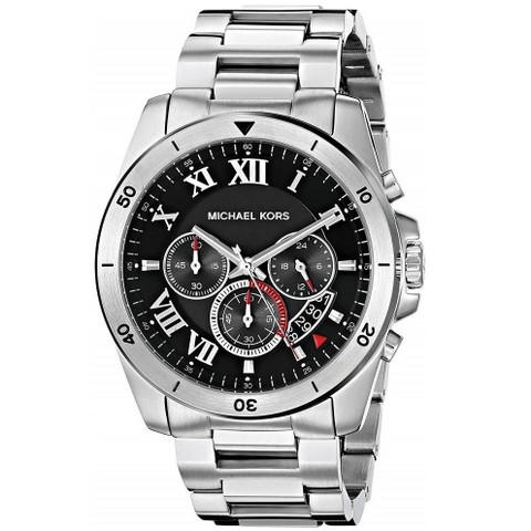 Michael Kors Brecken |Nam Giới |Mặt Đen |Dây Kim Loại Silver |Máy Pin (Quartz) |Size 45mm