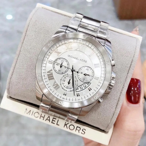Michael Kors Brecken |Nam Giới |Mặt Trắng |Dây Kim Loại Silver |Máy Pin (Quartz) |Size 45mm