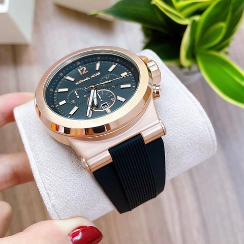 Michael Kors Dylan Chronograph |Nam Giới |Rose Gold |Dây Sillicone Đen |Máy Pin (Quartz) |Size 48mm