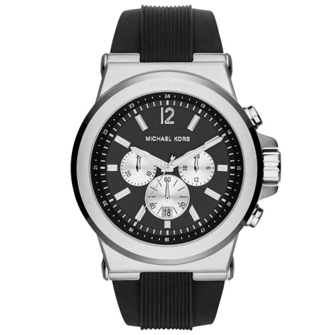 Michael Kors Dylan Chronograph |Nam Giới |Silver |Dây Sillicone Đen |Máy Pin (Quartz) |Size 48mm
