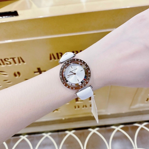 Michael Kors Averi |Nữ Giới |Mặt Xoay |Dây Da Trắng |Máy Pin (Quartz) |Size 33mm