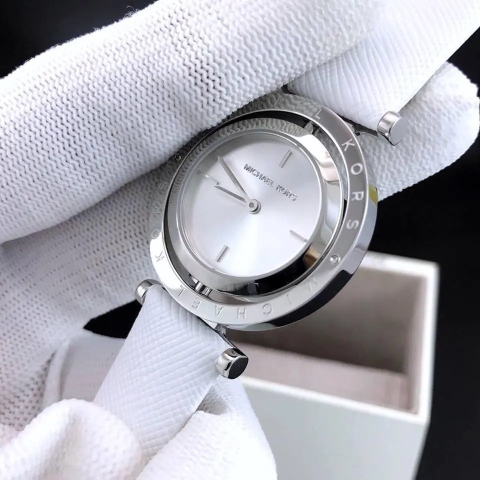Michael Kors Averi |Nữ Giới |Mặt Xoay |Dây Da Trắng |Máy Pin (Quartz) |Size 33mm