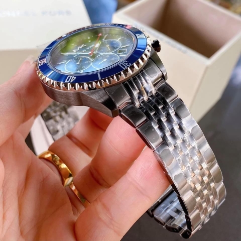 Michael Kors Bayville Chronograph |Nam Giới |Mặt Xanh |Dây Kim Loại |Máy Pin |Size Lớn 44mm