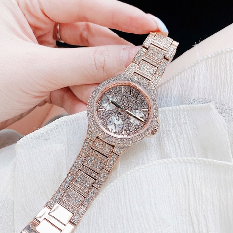 Michael Kors Camille |Nữ Giới |Full Đá |Dây Kim Loại Rose Gold |Máy Pin (Quartz) |Size 33mm