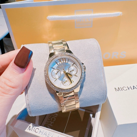 Michael Kors Camille |Nữ Giới |Mặt Trắng |Dây Kim Loại Vàng Gold |Máy Pin (Quartz) |Size 33mm