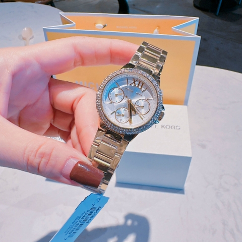 Michael Kors Camille |Nữ Giới |Mặt Trắng |Dây Kim Loại Vàng Gold |Máy Pin (Quartz) |Size 33mm