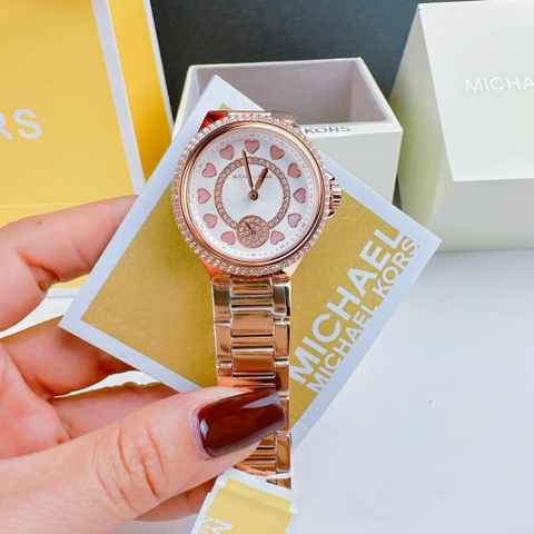 Michael Kors Camille |Nữ Giới |Trái Tim |Đính Đá |Dây Kim Loại |Máy Pin (Quartz) |Size Vừa 33mm