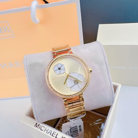Michael Kors Courtney |Nữ Giới |Mặt Bông Hoa |Dây Kim Loại Vàng Gold |Máy Pin (Quartz) |Size 36mm