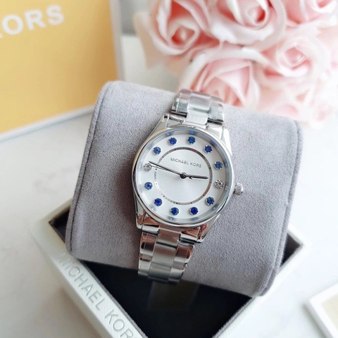 Michael Kors Dáng Fendi |Nữ Giới |Trắng Silver |Dây Kim Loại |Máy Pin (Quartz) |Size Vừa 34mm