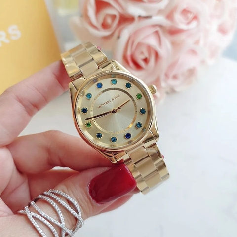 Michael Kors Dáng Fendi |Nữ Giới |Vàng Gold |Dây Kim Loại |Máy Pin (Quartz) |Size Vừa 34mm