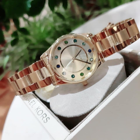 Michael Kors Dáng Fendi |Nữ Giới |Vàng Gold |Dây Kim Loại |Máy Pin (Quartz) |Size Vừa 34mm