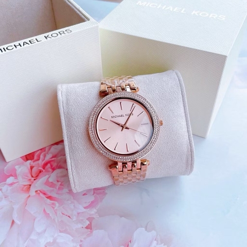Michael Kors Darci |Nữ Giới |Đính Đá Swarovski |Dây Kim Loại Rose Gold |Máy Pin (Quartz) |Size 39mm