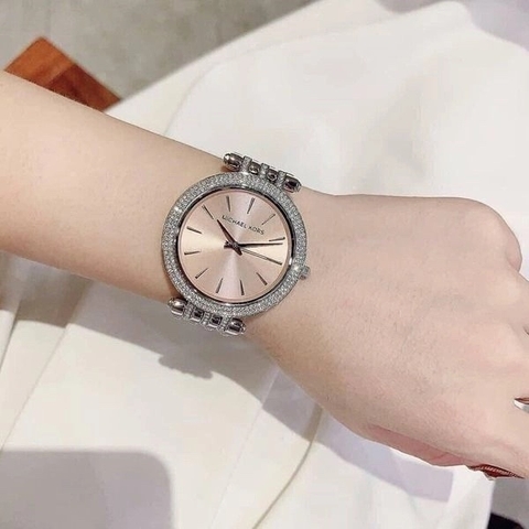 Michael Kors Darci |Nữ Giới |Mặt Hồng |Đính Đá |Dây Kim Loại |Máy Pin (Quartz) |Size 39mm