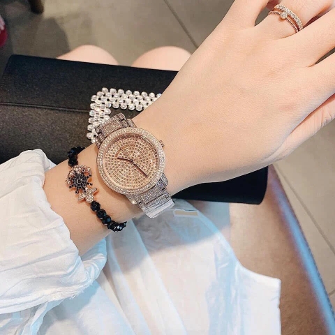 Michael Kors Darci Pave |Nữ Giới |Full Đá Rose Gold |Dây Kim Loại |Máy Pin (Quartz) |Size 33mm