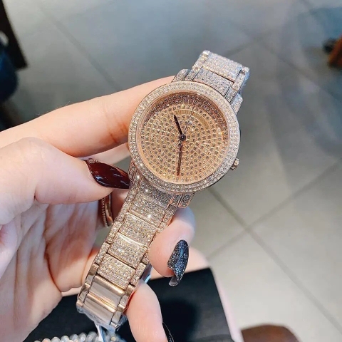 Michael Kors Darci Pave |Nữ Giới |Full Đá Rose Gold |Dây Kim Loại |Máy Pin (Quartz) |Size 33mm
