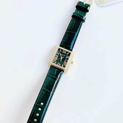 Michael Kors Emery |Nữ Giới |Mặt Chữ Nhật |Dây Da Xanh Lá |Máy Pin (Quartz) |Size 33x37mm
