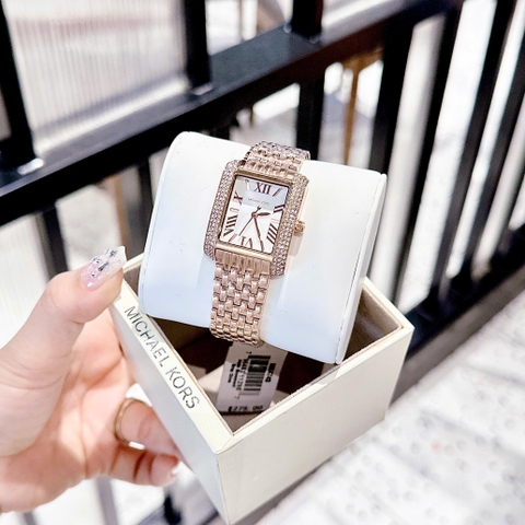 Micheal Kors Emery |Nữ Giới |Mặt Đính Đá |Dây Kim Loại Rose Gold |Máy Pin (Quartz) |Size 33x37mm