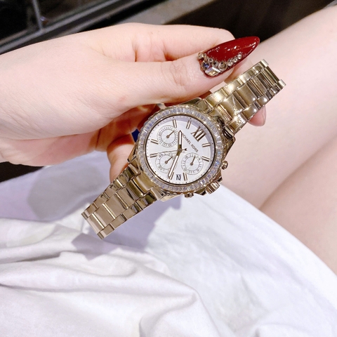 Michael Kors Everest |Nữ Giới |Choronograph |Đính Đá |Dây Kim Loại Vàng Gold |Máy Pin (Quartz) |Size 36mm