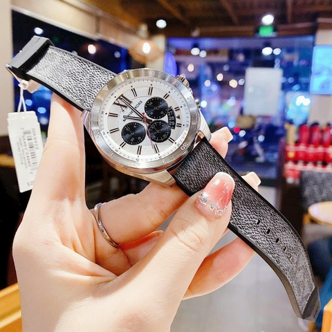 Michael Kors Brecken Chronograph |Nam Giới |Mặt Trắng |Dây Da Đen |Máy Pin (Quartz) |Size 45mm