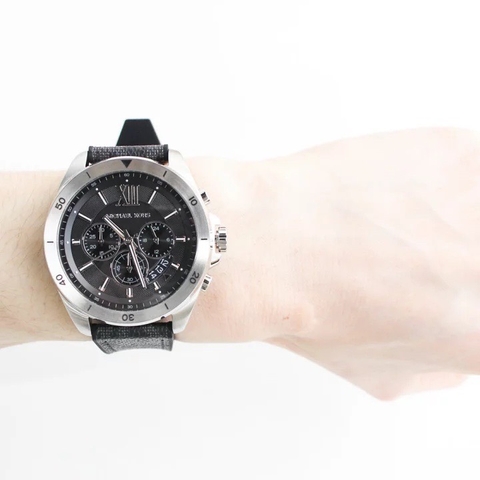Michael Kors Brecken Chronograph |Nam Giới |Silver |Dây Da Đen |Máy Pin (Quartz) |Size 45mm