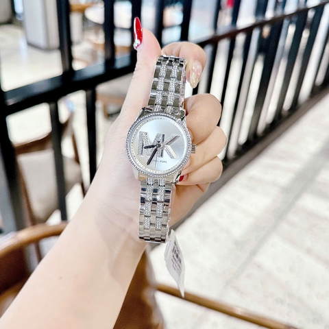 Micheal Kors Bryant |Nữ Giới |Logo Đính Đá |Dây Kim Loại Silver |Máy Pin (Quartz) |Size 35mm