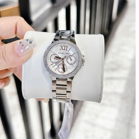 Micheal Kors Camille Chronograph |Nữ Giới |Đính Đá |Dây Kim Loại Silver |Máy Pin (Quartz) |Size 33mm