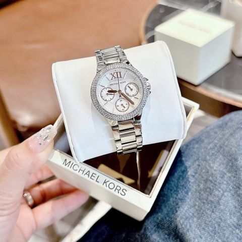 Micheal Kors Camille Chronograph |Nữ Giới |Đính Đá |Dây Kim Loại Silver |Máy Pin (Quartz) |Size 33mm