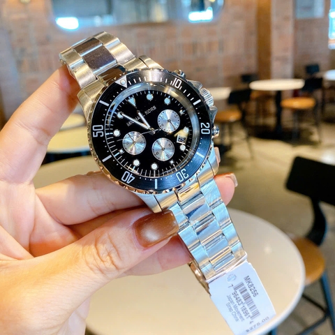 Micheal Kors Everest Chronograph |Nam Giới |Mặt Đen |Dây Kim Loại Silver |Máy Pin (Quartz) |Size 43mm