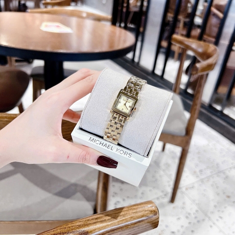 Micheal Kors Georgie |Nữ Giới |Mặt Vuông |Dây Kim Loại Vàng Gold |Máy Pin (Quartz) |Size 20mm